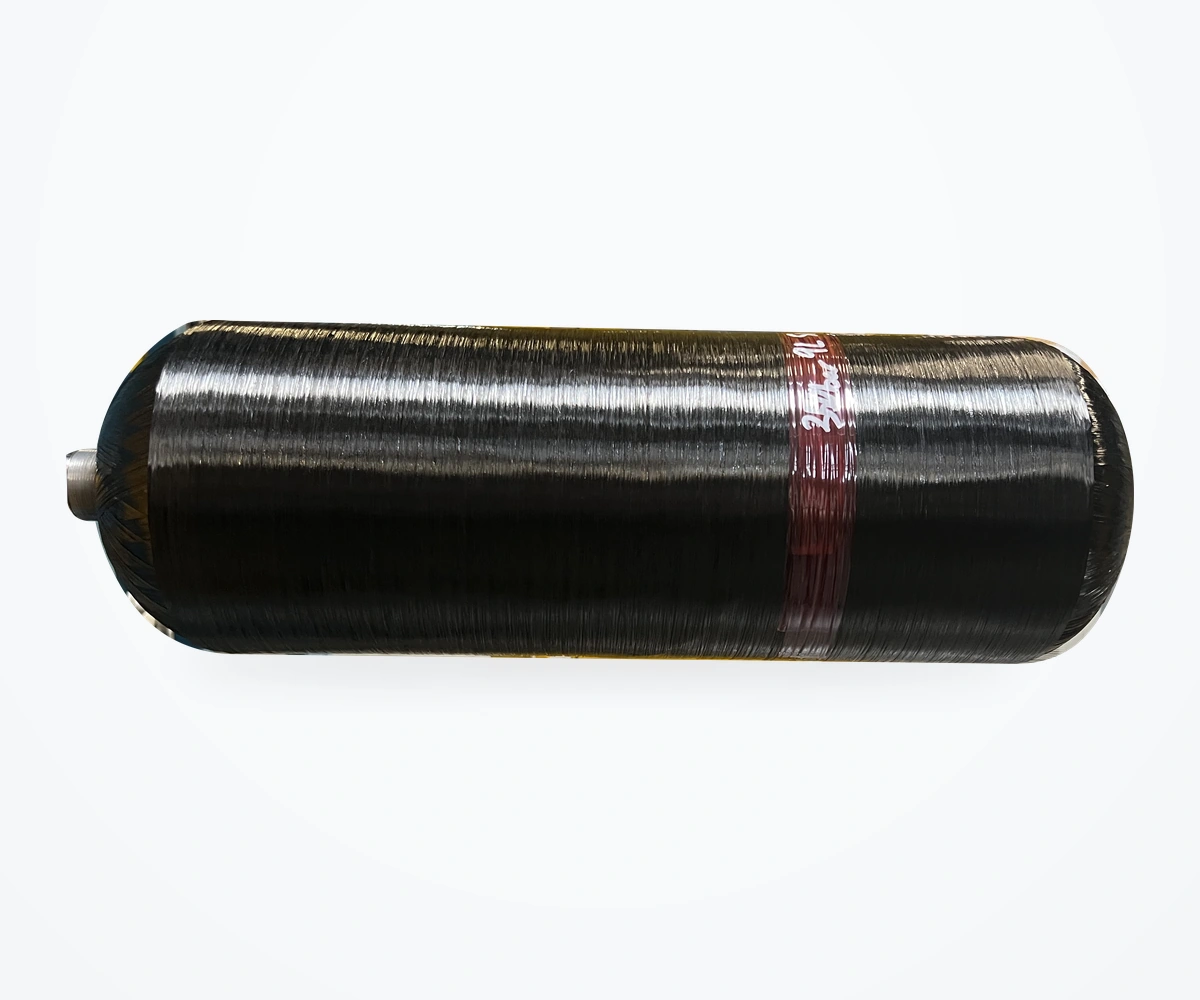 Aegis Type III composite pressure vessel, with its original single-port configuration, carbon winding and red identification band.