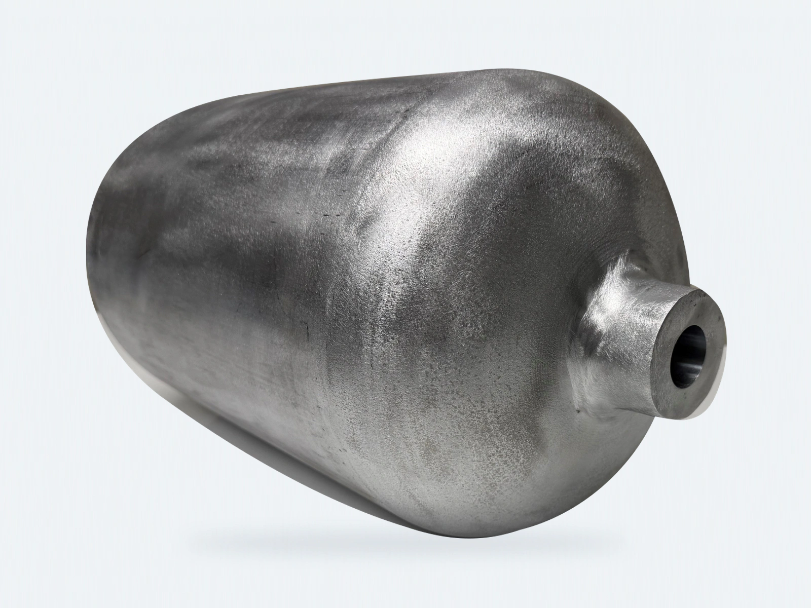 Keep Type I aluminum pressure vessel with its original metal surface and port opening.