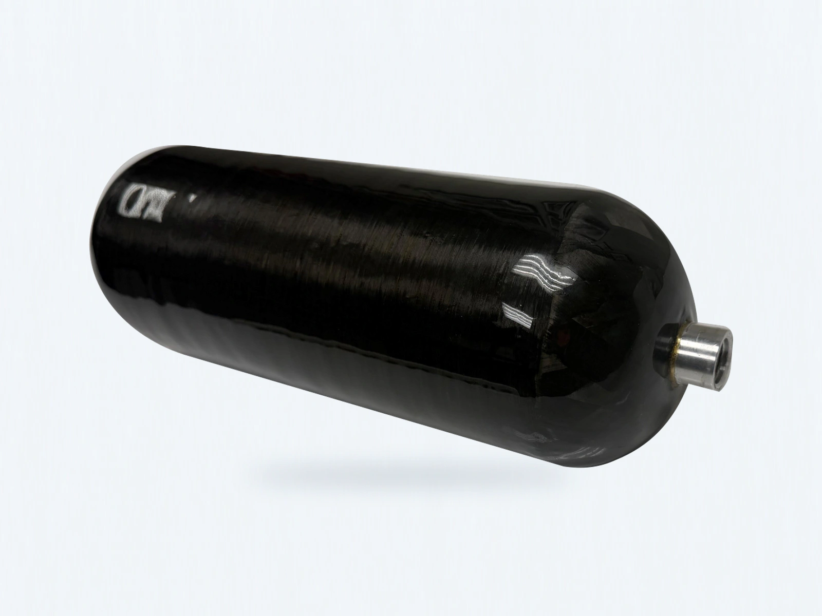 Scout composite pressure vessel with its original carbon winding and metallic port.
