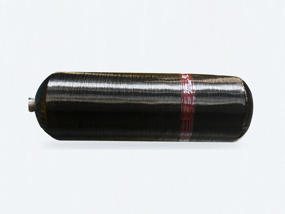 Aegis carbon-composite vessel with its original red band and short metal port.