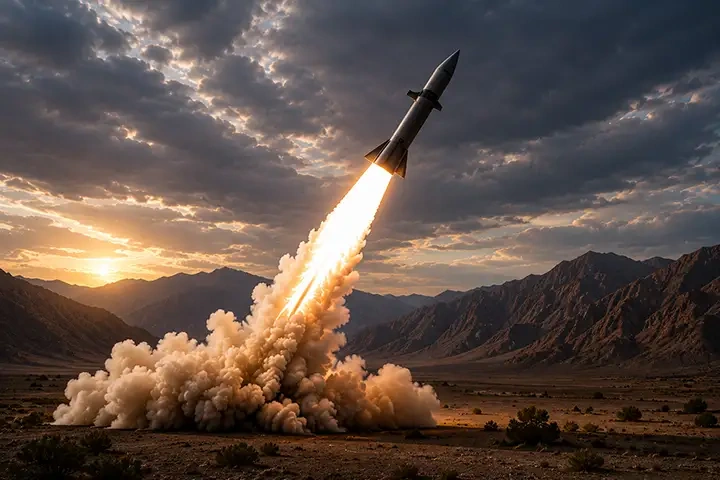 Supplied defense application illustration showing a missile launch.