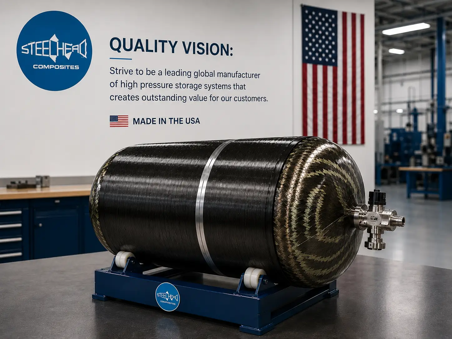 Steelhead composite pressure vessel installed in a flight-critical aerospace system