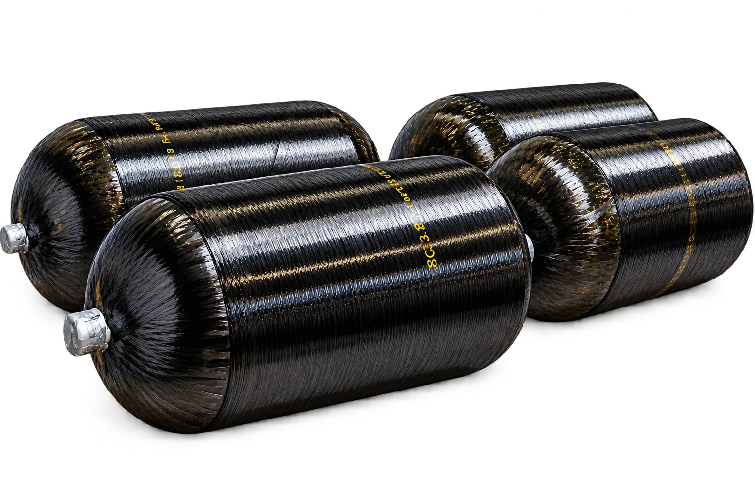 Steelhead Reliance Series large Type III composite pressure vessels installed as a multi-vessel storage system