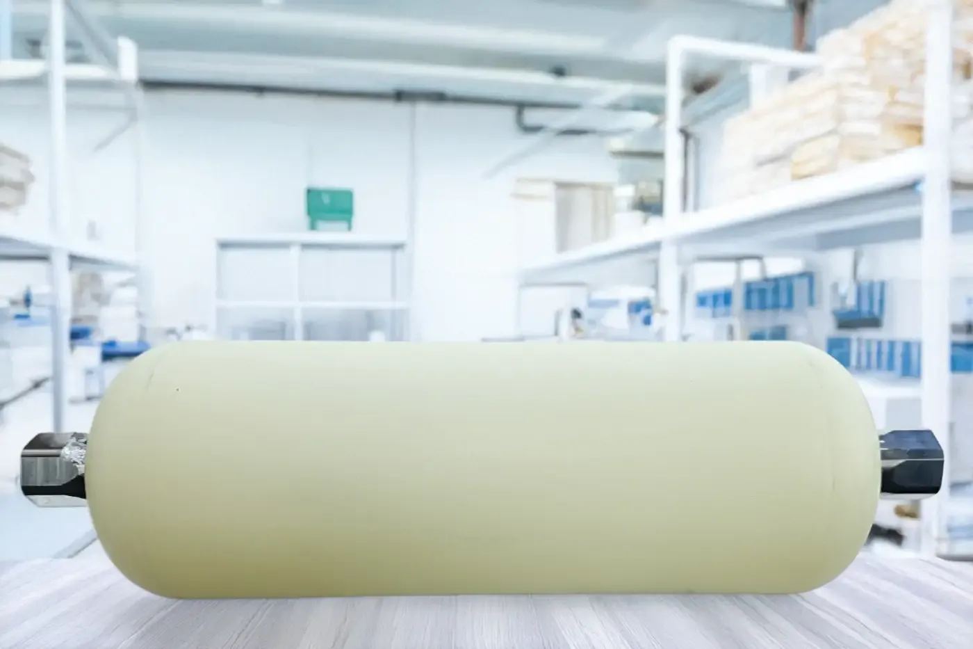 Polymer pressure vessel liner prepared for material evaluation, testing liner materials, overwraps, and bonding systems for compatibility with gases and environments.
